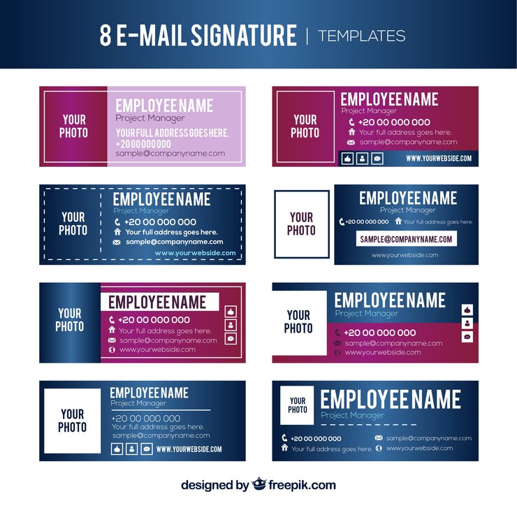 Vector Gratis koleksi tanda tangan email dalam gaya datar