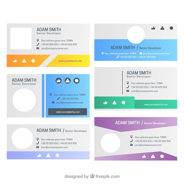 Vector Gratis koleksi tanda tangan email dalam gaya gradien