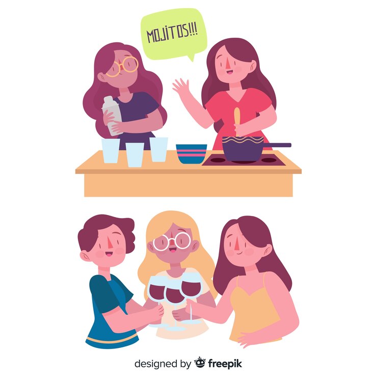 Vector Gratis koleksi teman-teman yang menghabiskan waktu bersama
