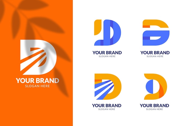 Vector Gratis koleksi templat logo d desain datar