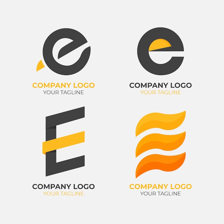 Vector Gratis koleksi templat logo e desain datar