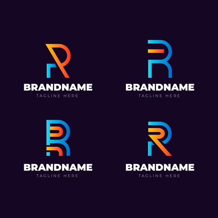 Vector Gratis koleksi templat logo gradien r