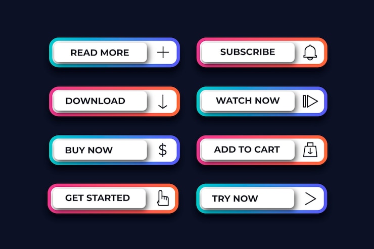 Vector Gratis koleksi tombol call to action gradien
