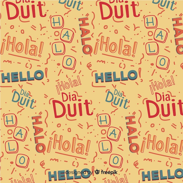 Vector Gratis komposisi bahasa dengan desain datar