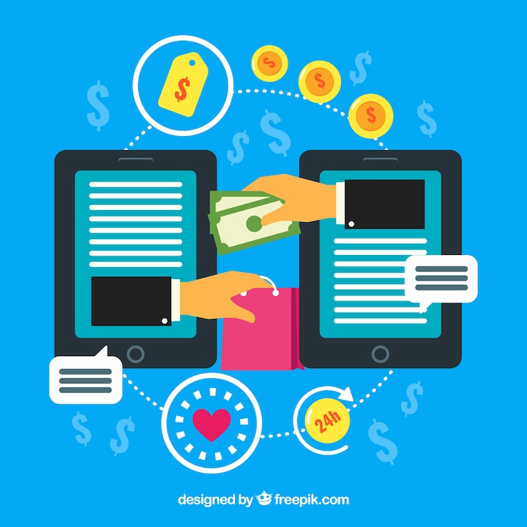 Vector Gratis komposisi datar belanja online