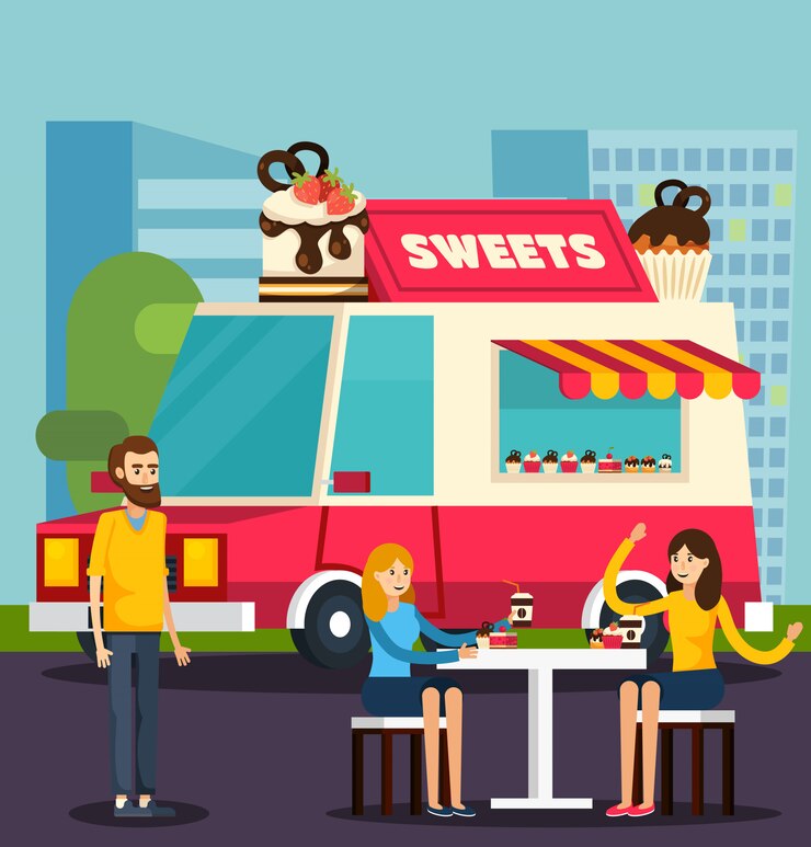 Vector Gratis komposisi datar ortogonal van manisan