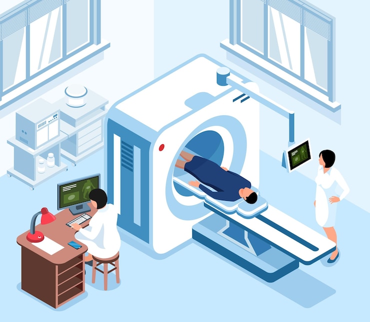 Vector Gratis komposisi diagnostik pemindaian isometrik