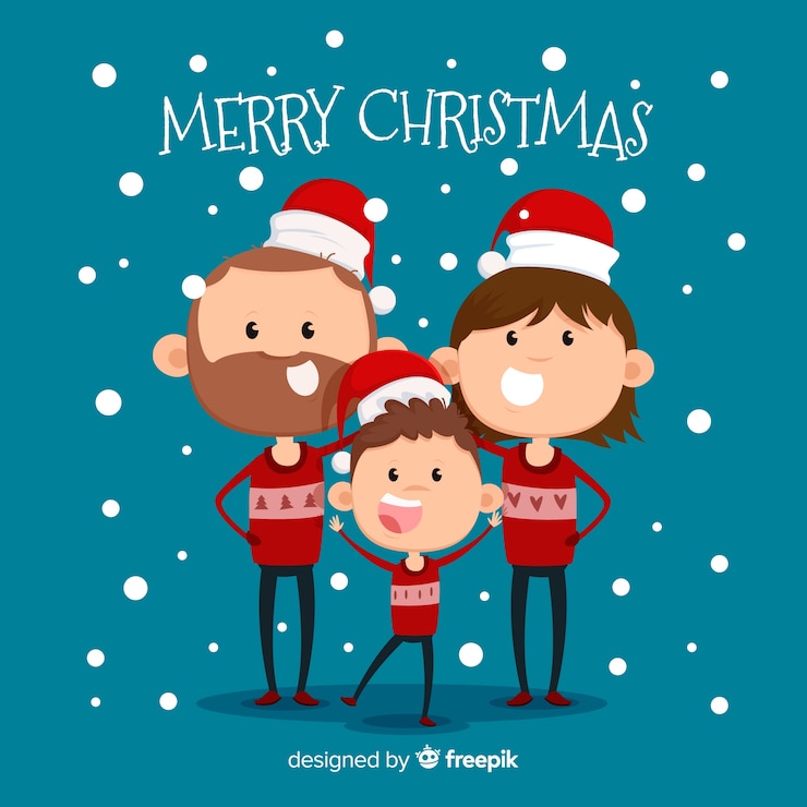 Vector Gratis komposisi natal berwarna-warni dengan gaya modern