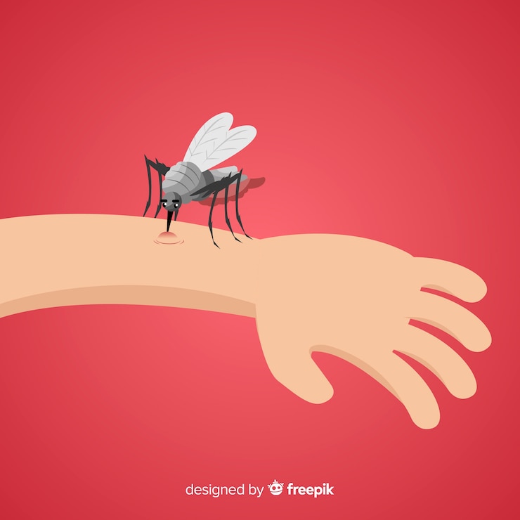 Vector Gratis komposisi nyamuk menggigit yang digambar tangan