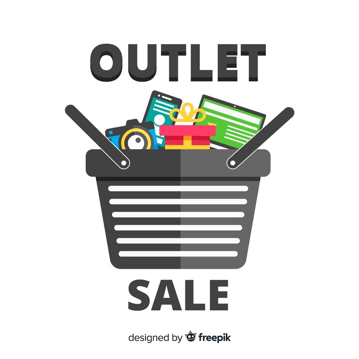 Vector Gratis komposisi outlet modern dengan desain datar