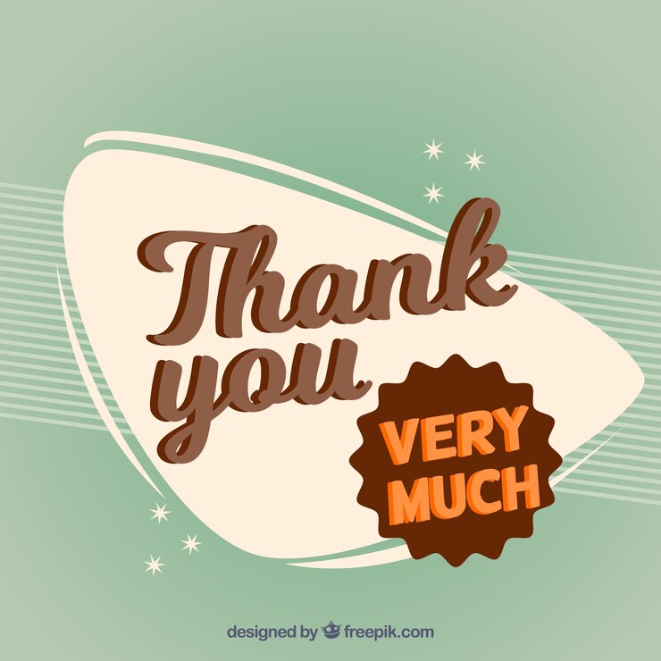 Vector Gratis komposisi ucapan terima kasih dengan gaya vintage
