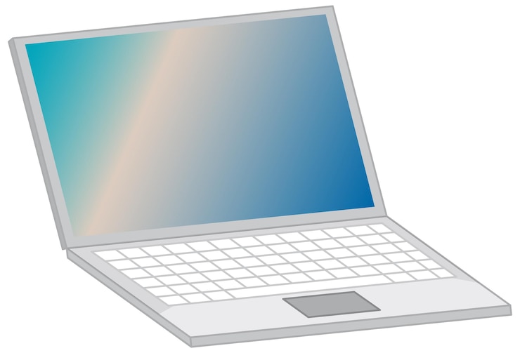 Vector Gratis komputer laptop terisolasi dengan latar belakang putih