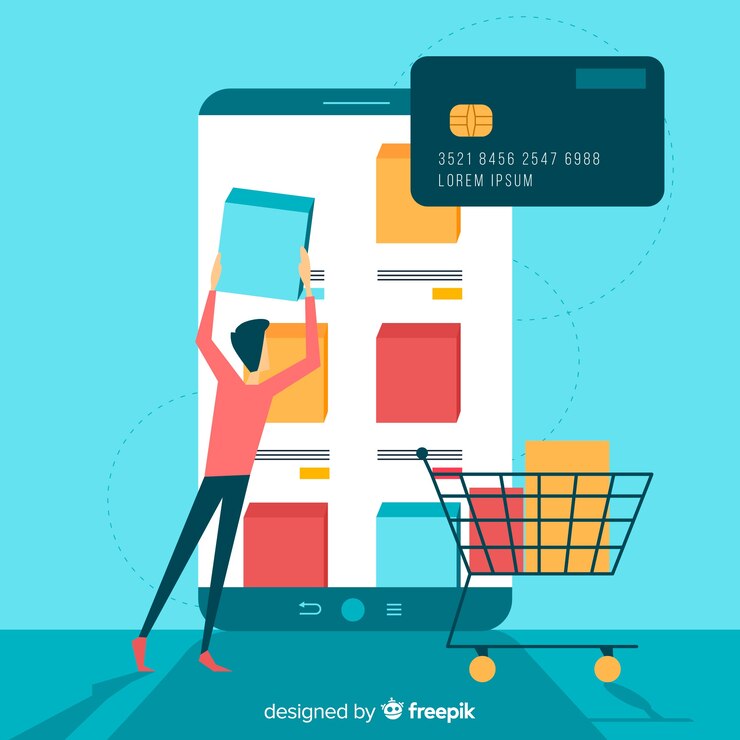 Vector Gratis konsep belanja online untuk landing page