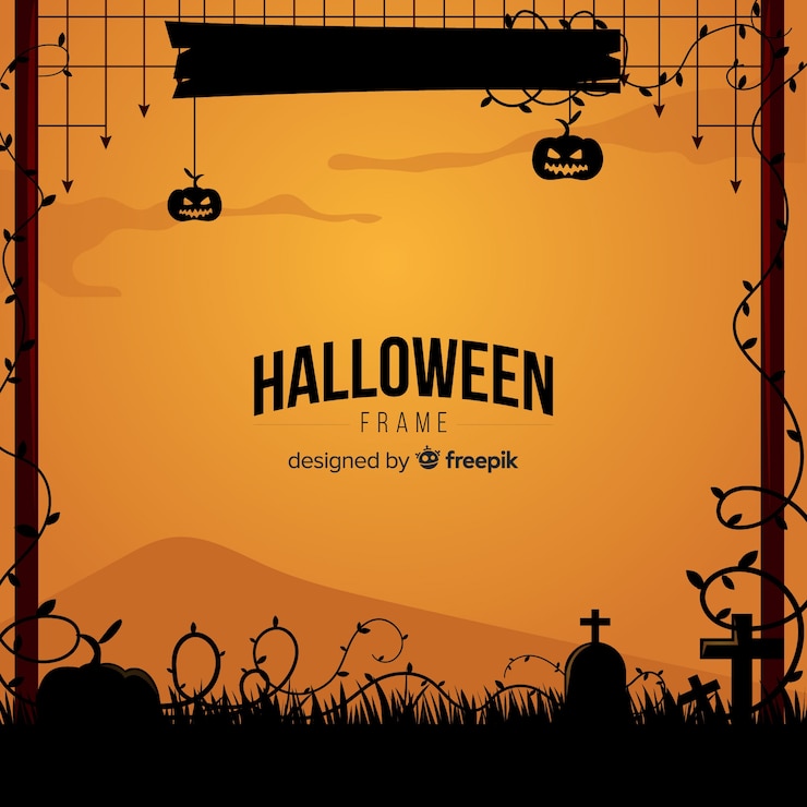 Vector Gratis konsep bingkai halloween kreatif