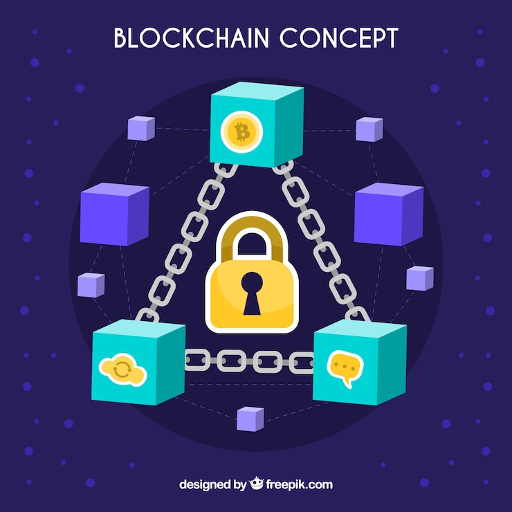 Vector Gratis konsep blockchain