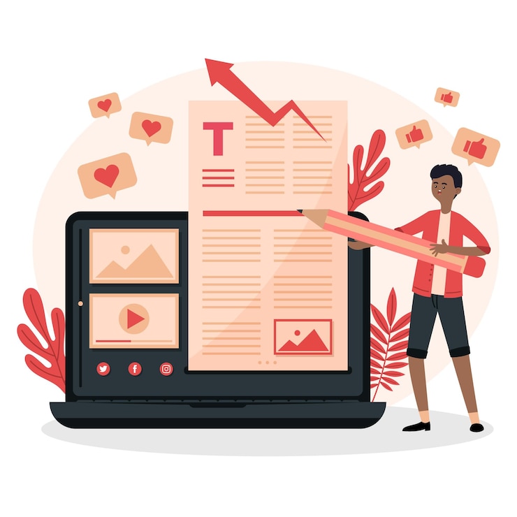 Vector Gratis konsep blog dengan pria