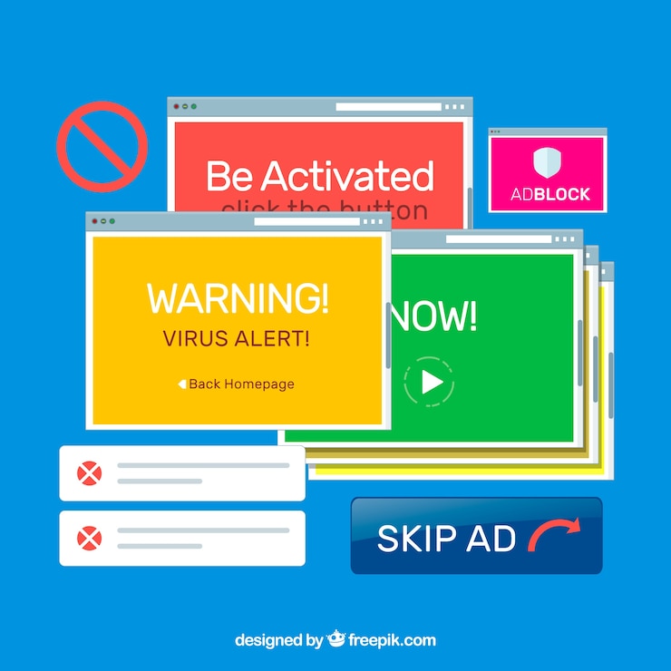 Vector Gratis konsep blokir iklan modern dengan desain datar