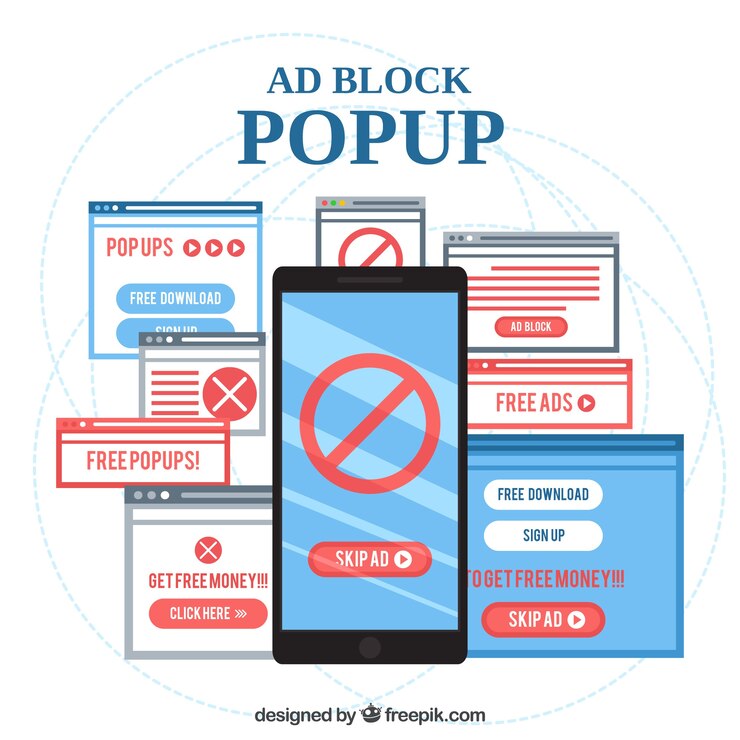 Vector Gratis konsep blokir iklan modern dengan desain datar