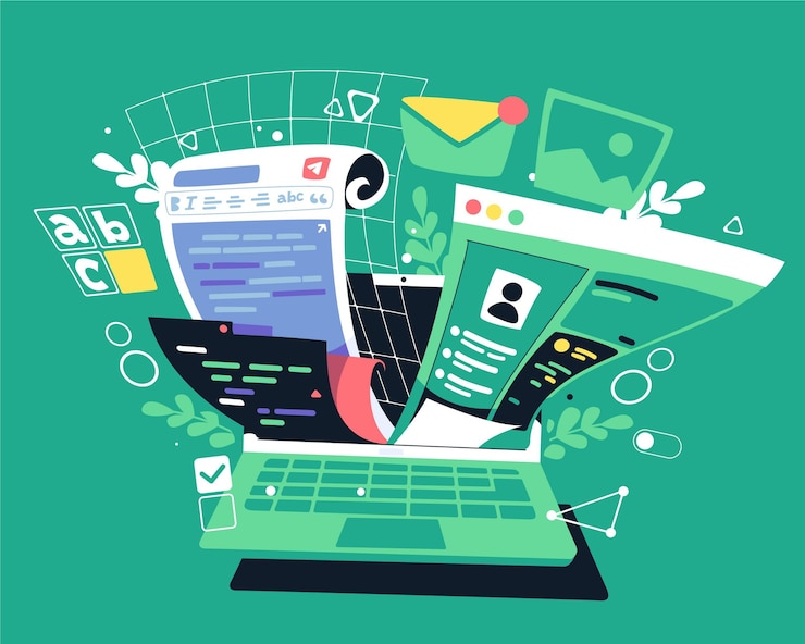 Vector Gratis konsep cms datar diilustrasikan