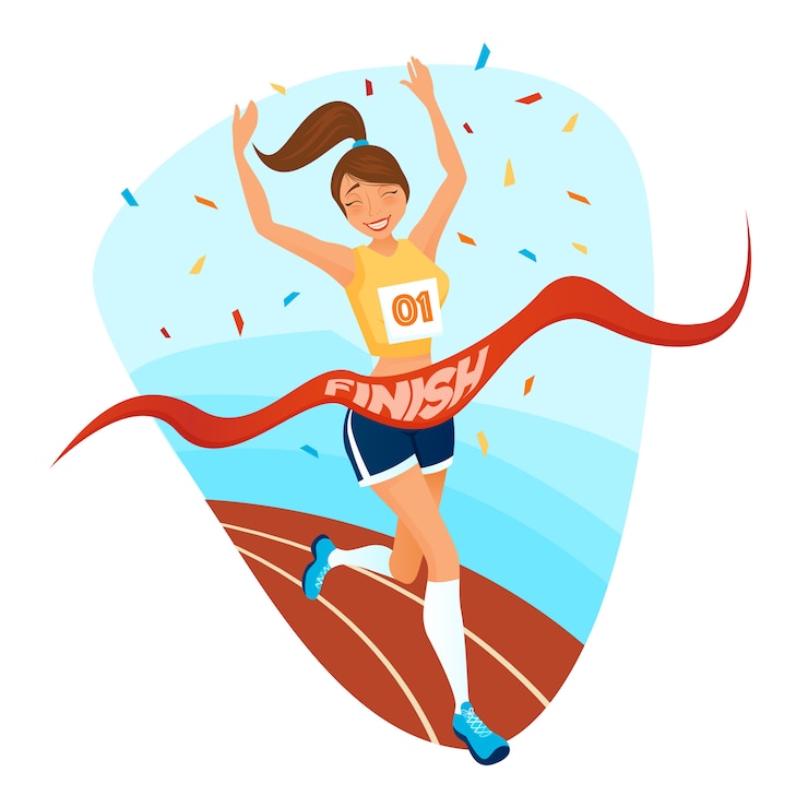 Vector Gratis konsep desain pemenang perempuan