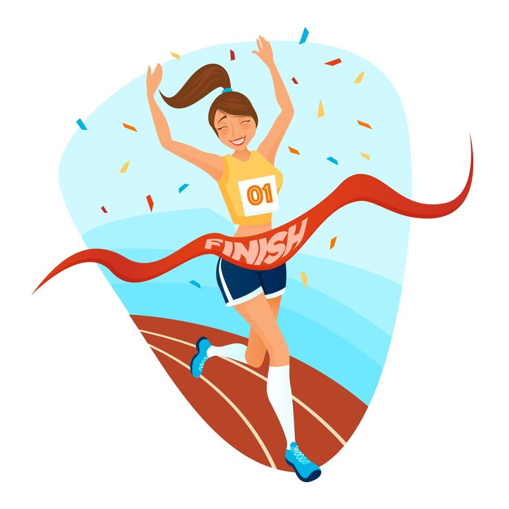 Vector Gratis konsep desain pemenang perempuan