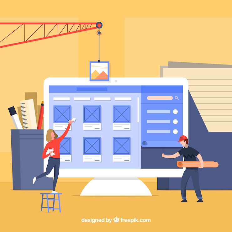 Vector Gratis konsep desain web dengan desain datar