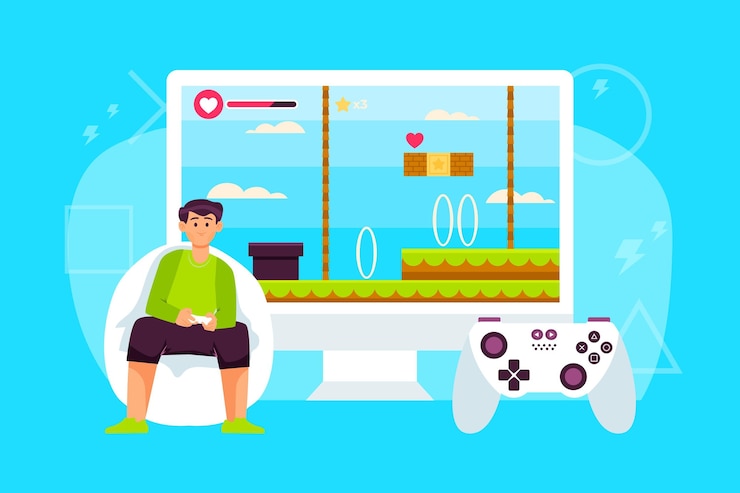 Vector Gratis konsep game online