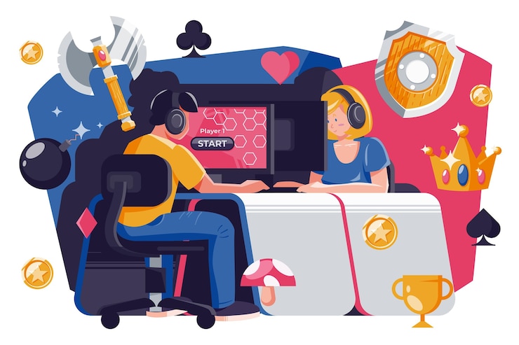 Vector Gratis konsep game online