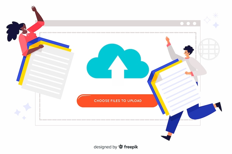 Vector Gratis konsep halaman landas unggah gambar