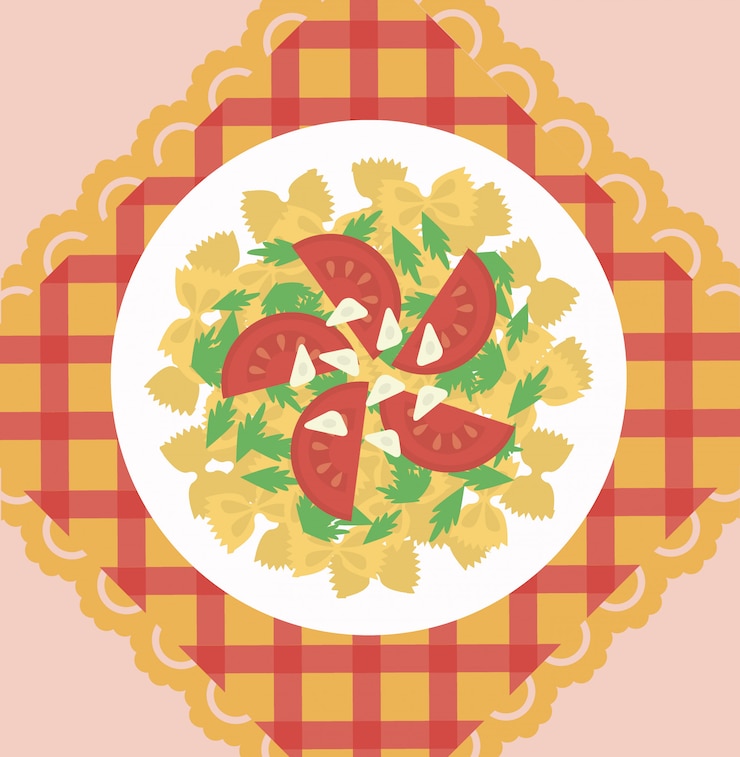 Vector Gratis konsep hidangan pasta italia
