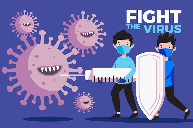 Vector Gratis konsep ilustrasi melawan virus