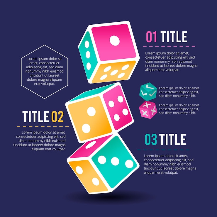 Vector Gratis konsep infografis dadu