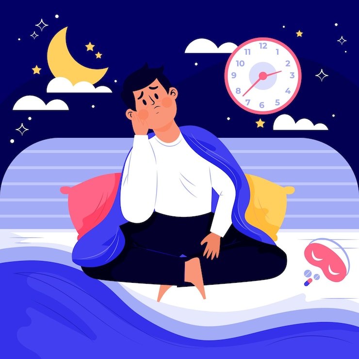 Vector Gratis konsep insomnia yang diilustrasikan