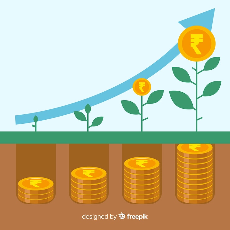 Vector Gratis konsep investasi rupee india