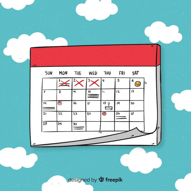 Vector Gratis konsep jadwal perencanaan digambar tangan yang indah