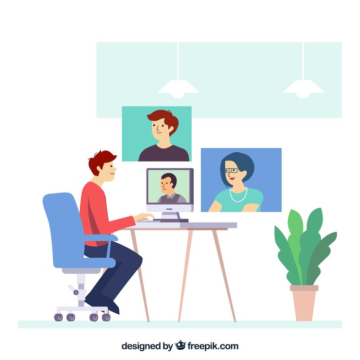 Vector Gratis konsep kantor untuk halaman arahan situs web