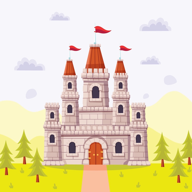 Vector Gratis konsep kastil dongeng
