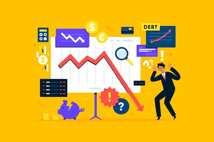 Vector Gratis konsep kebangkrutan dalam desain datar