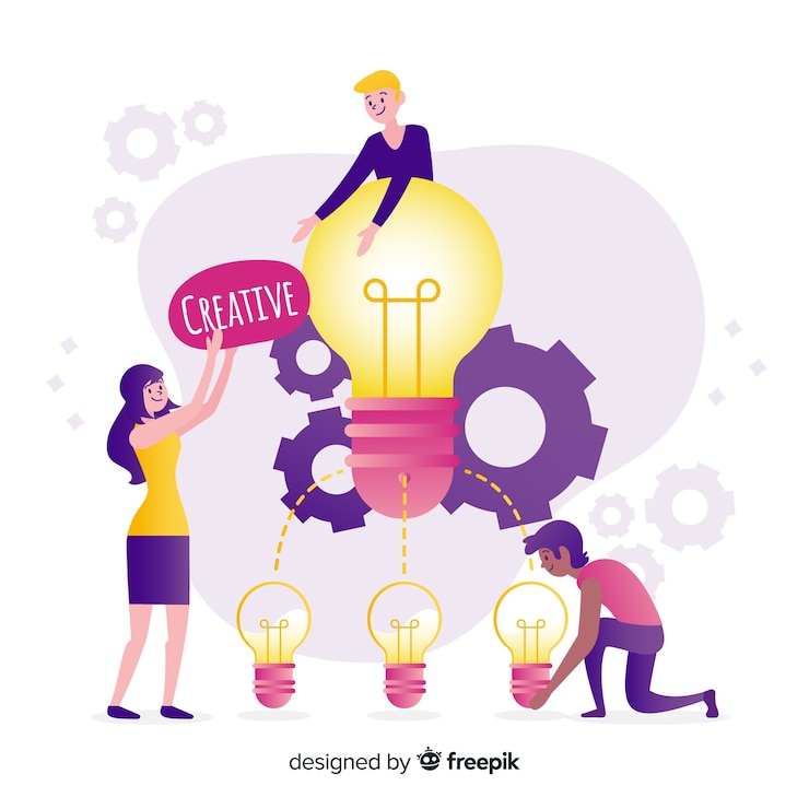 Vector Gratis konsep kerja tim desain grafis