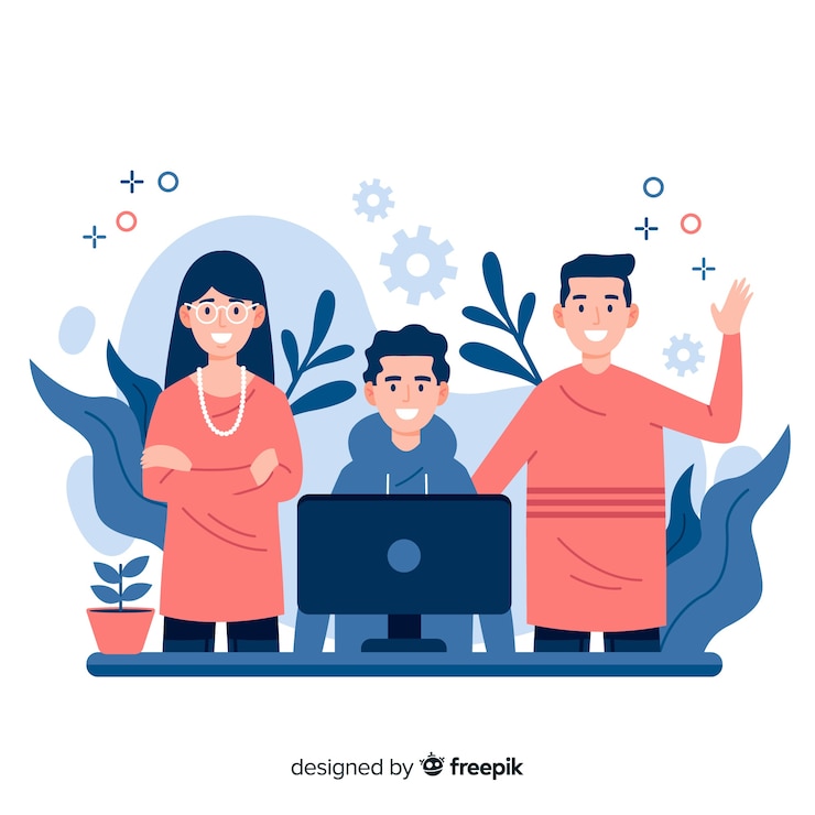 Vector Gratis konsep kerja tim untuk halaman landas