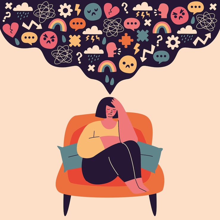 Vector Gratis konsep kesadaran kesehatan mental