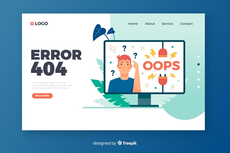 Vector Gratis konsep kesalahan 404 untuk halaman arahan