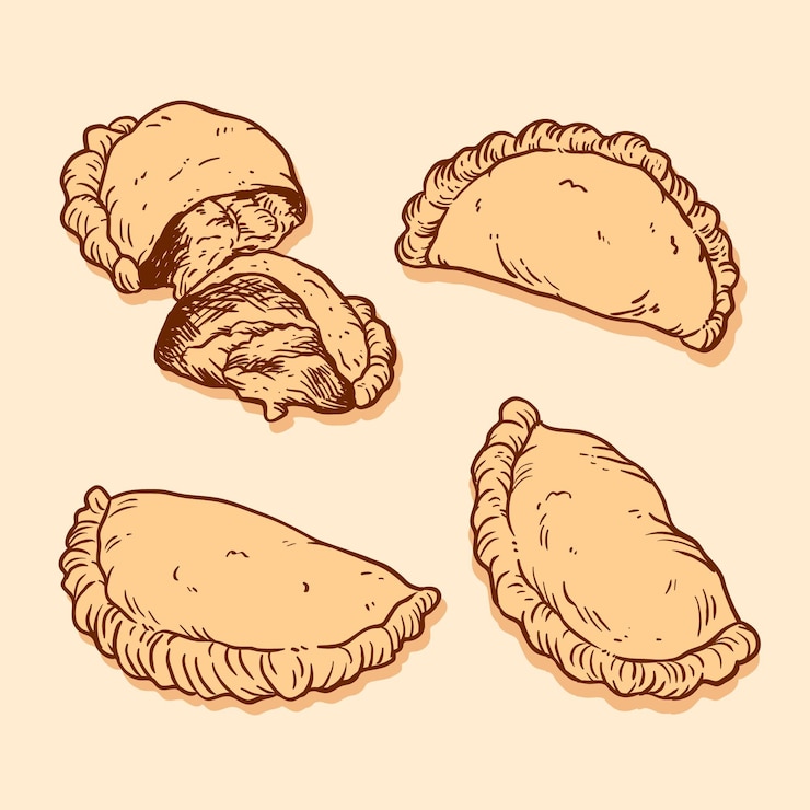 Vector Gratis konsep koleksi empanada