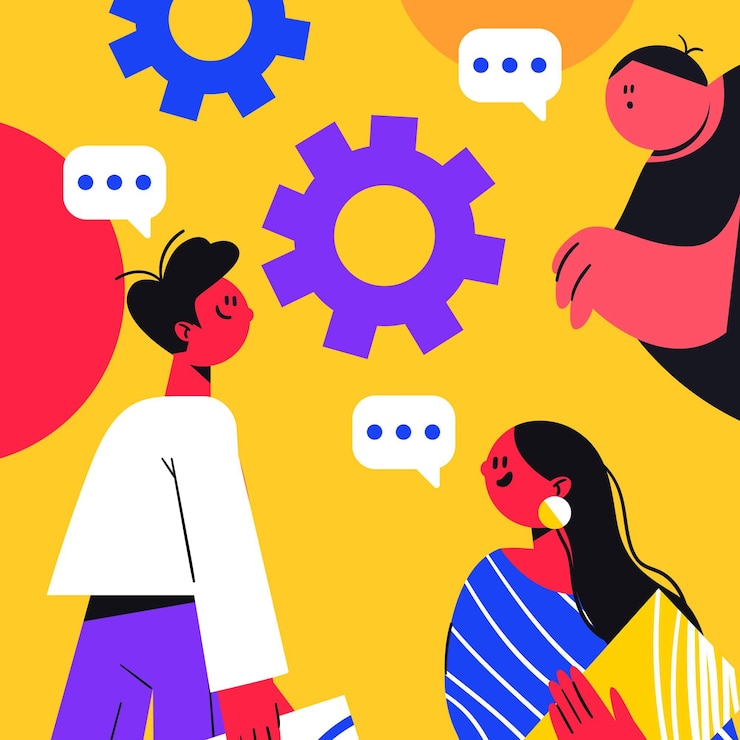 Vector Gratis konsep komunikasi bisnis desain datar digambar tangan