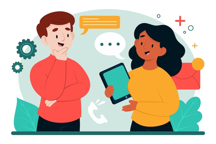 Vector Gratis konsep komunikasi bisnis desain datar
