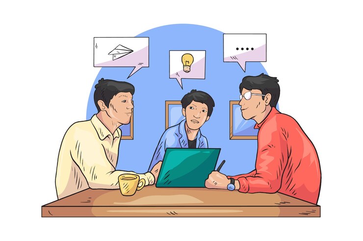 Vector Gratis konsep komunikasi bisnis digambar tangan