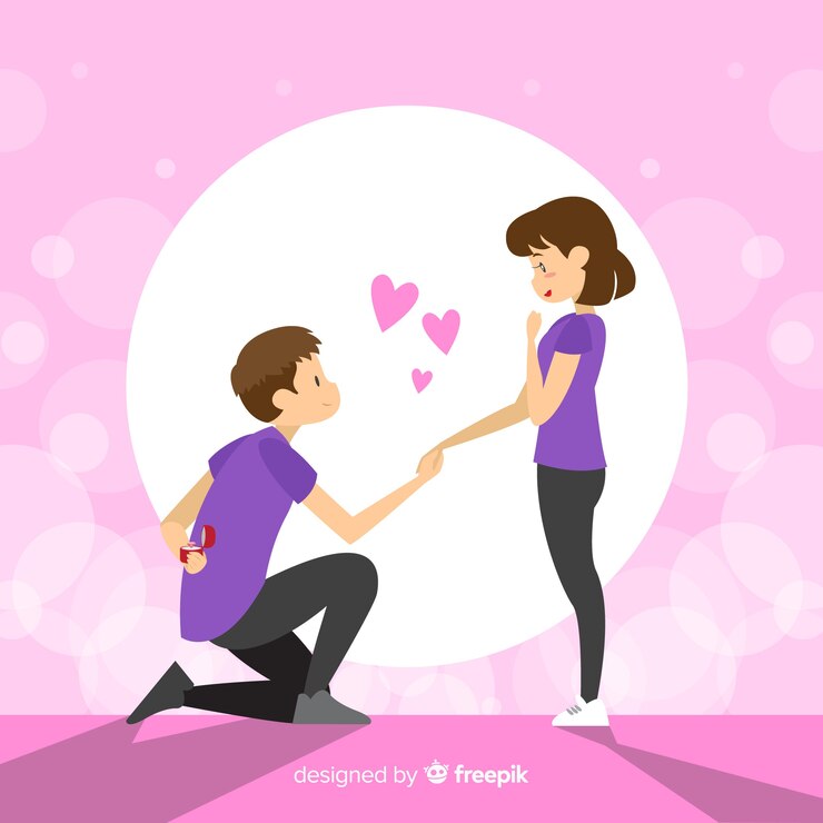 Vector Gratis konsep lamaran pernikahan