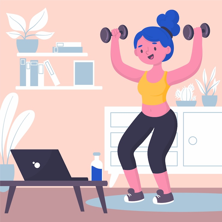 Vector Gratis konsep latihan di rumah