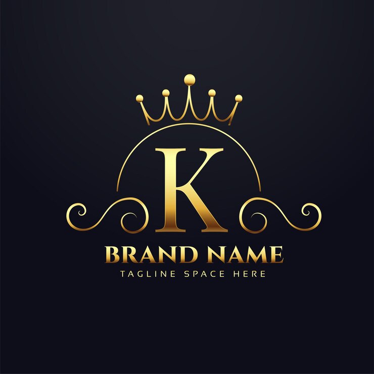 Vector Gratis konsep logo huruf k untuk merek royal anda