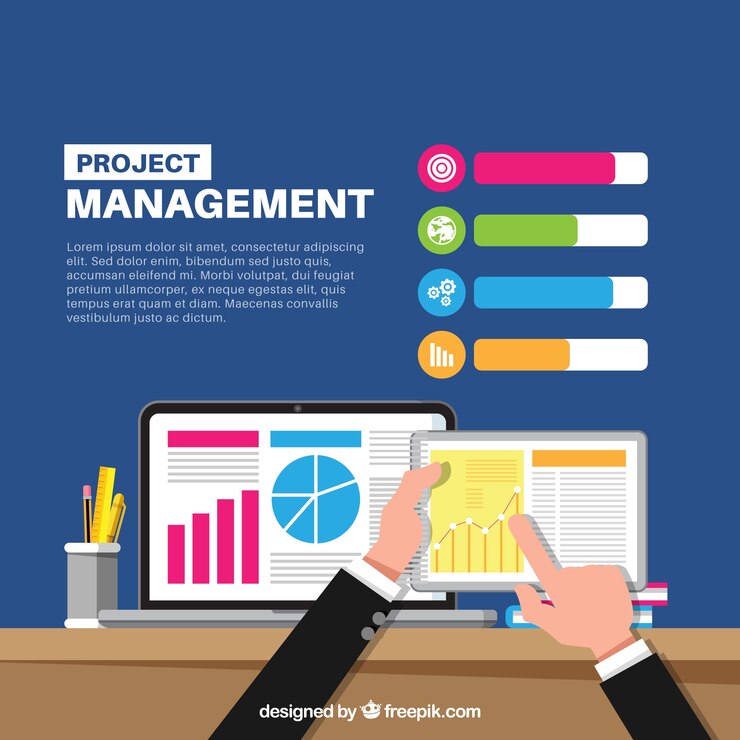 Vector Gratis konsep manajemen proyek datar
